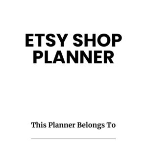 Etsy Shop Planner