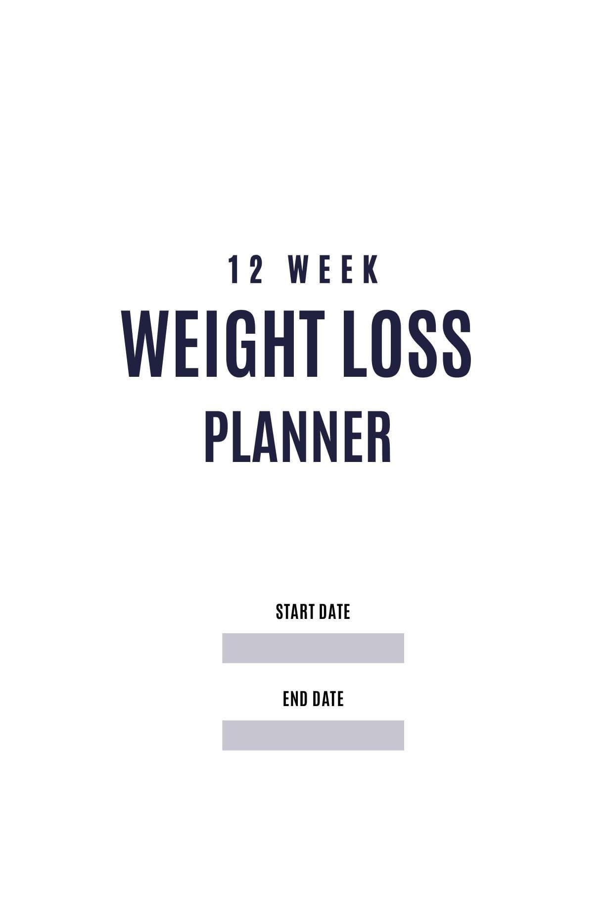 12-Week Weight Loss Planner & Fitness Journal