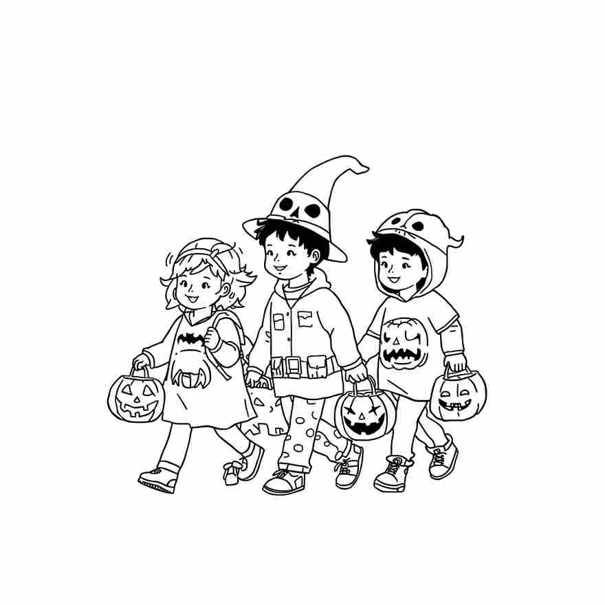 50 Black & White Halloween pages - Image 4