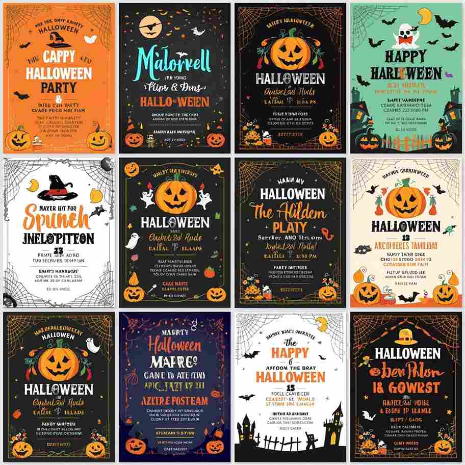 14 Halloween Invitation Template Bundle