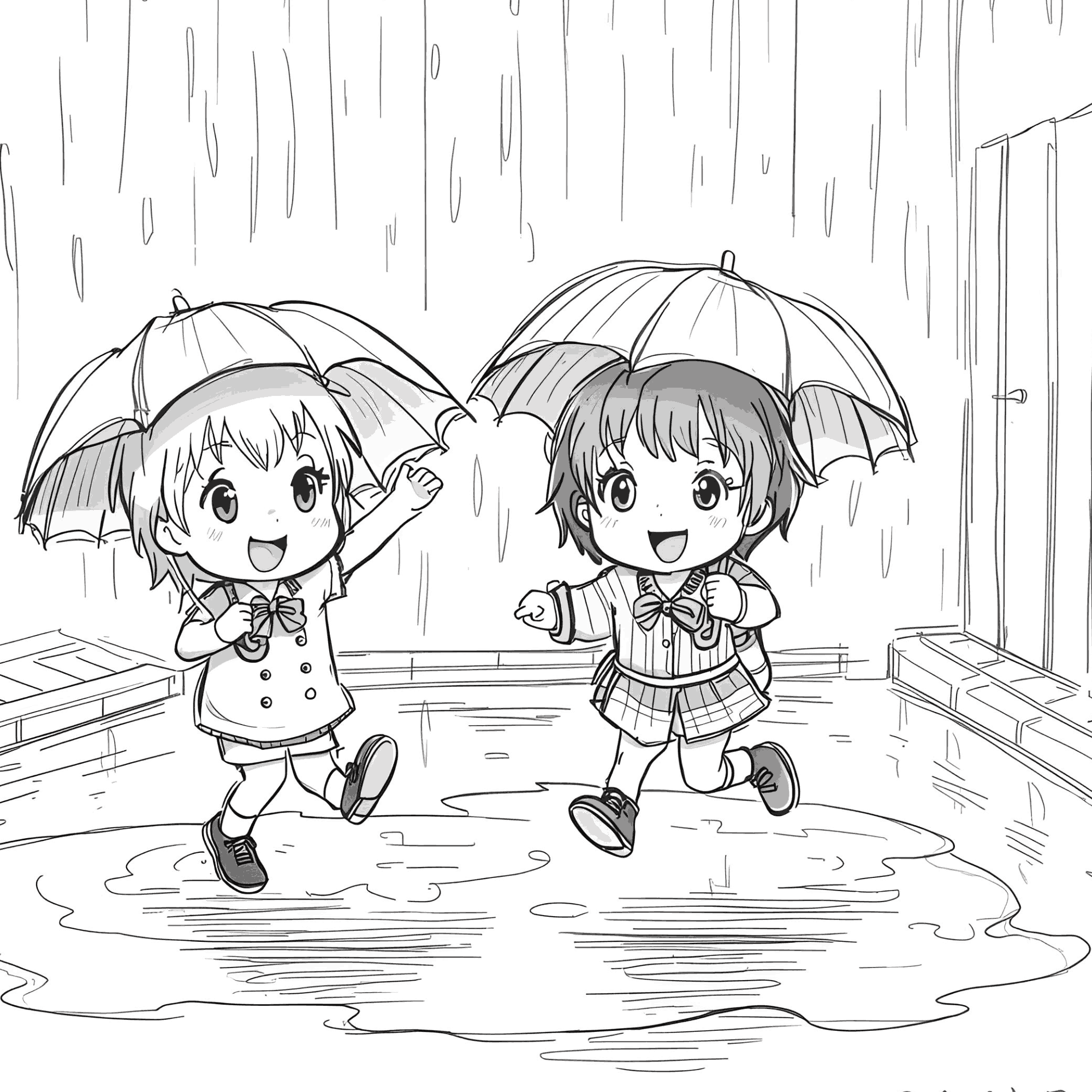 50 rainy Coloring Pages for Kids - Image 2