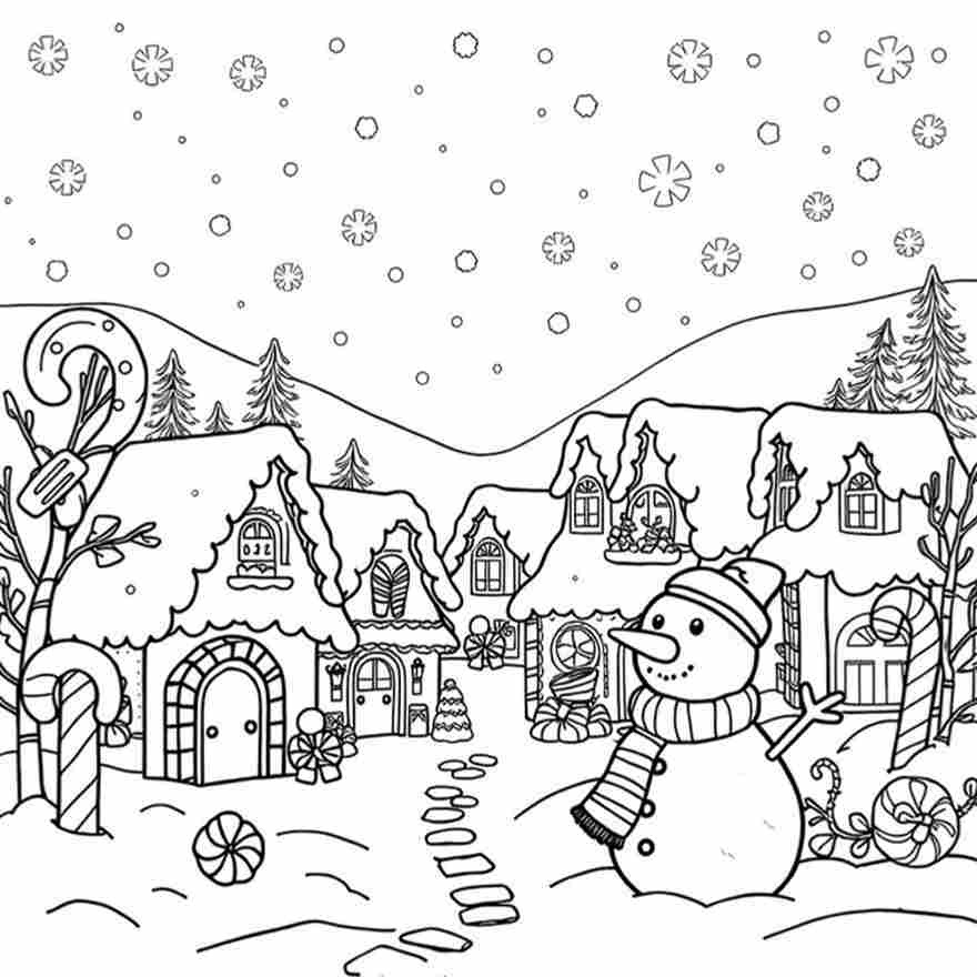 37 Cozy Winter Coloring Pages for Kids - Image 2
