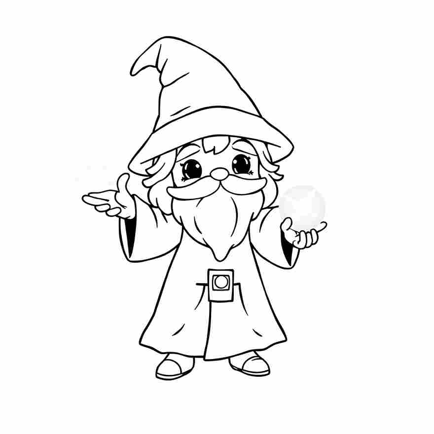 19 Wizard Coloring Pages - Image 2