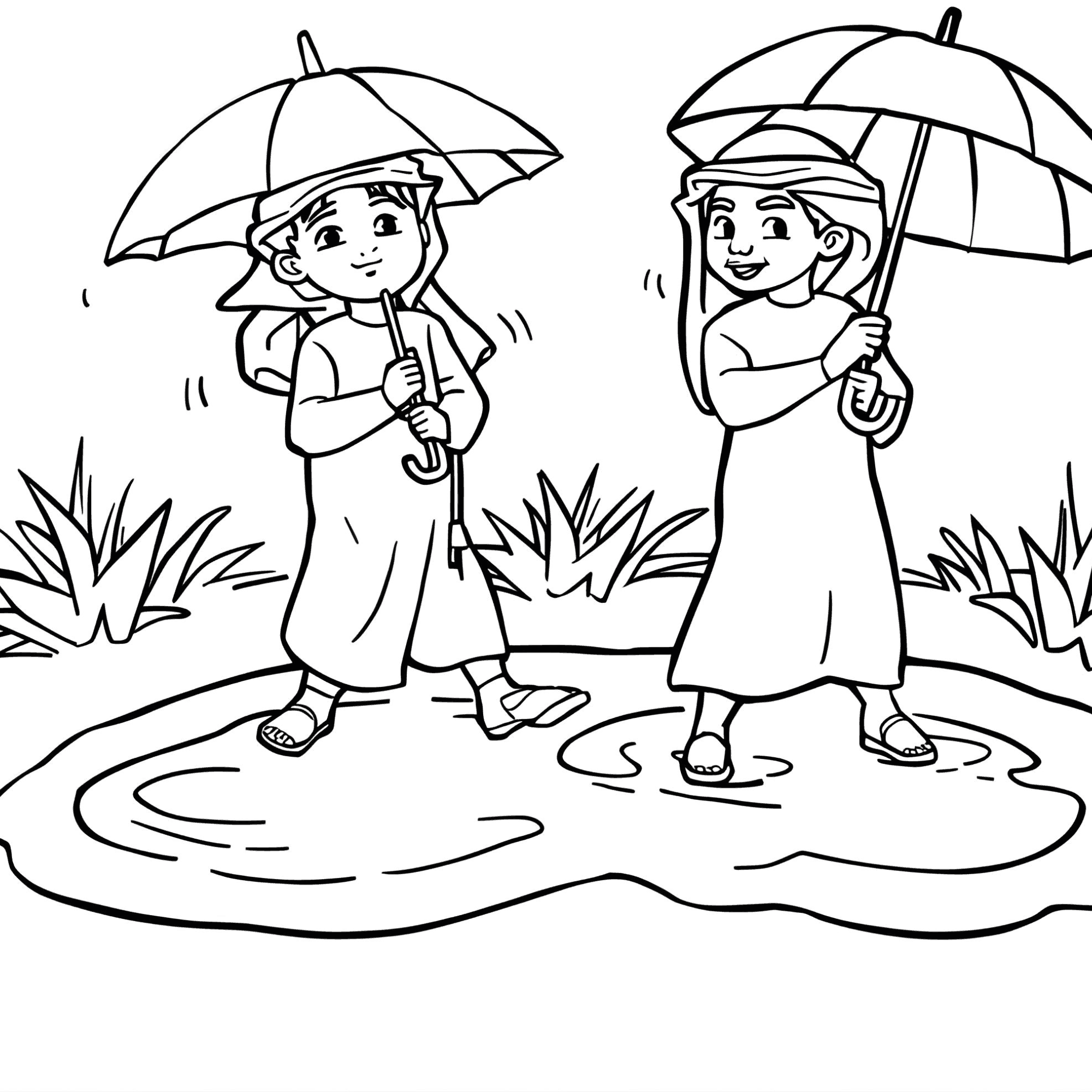 50 rainy Coloring Pages for Kids - Image 3