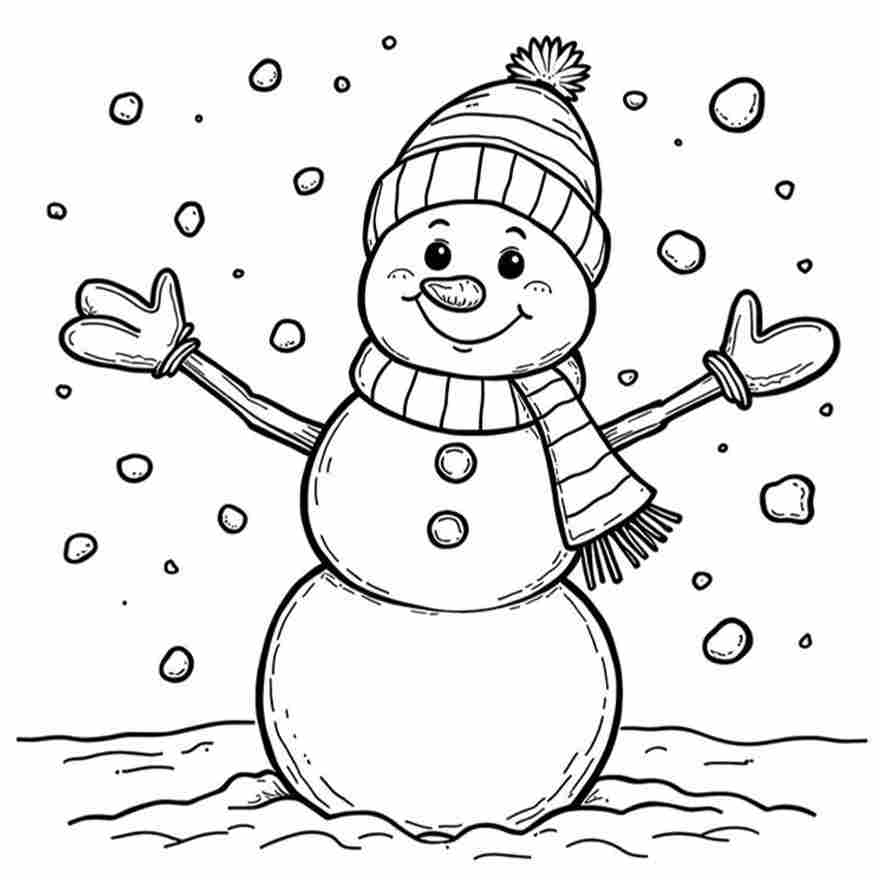 37 Cozy Winter Coloring Pages for Kids - Image 3