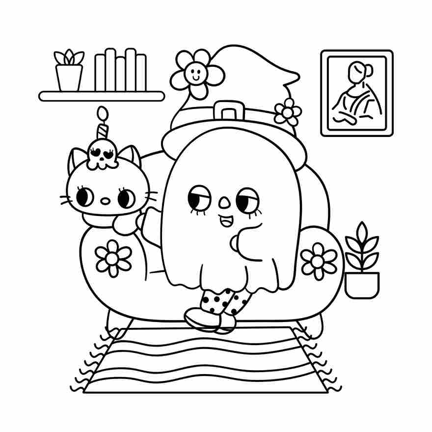 28 Cute Halloween Coloring Book - Image 3