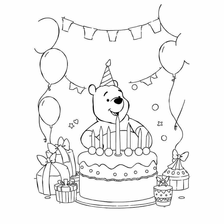 29 Happy Birthday Coloring Pages - Image 4