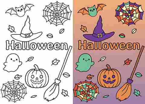 32 spooky coloring pages