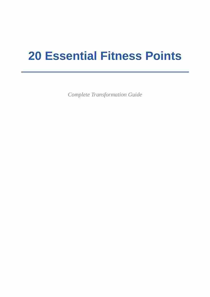 20 Essential Fitness Points - Image 2