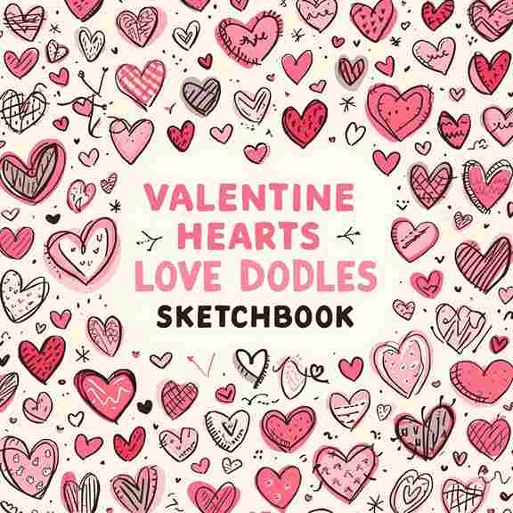 Valentine Hearts Love Doodles Sketchbook